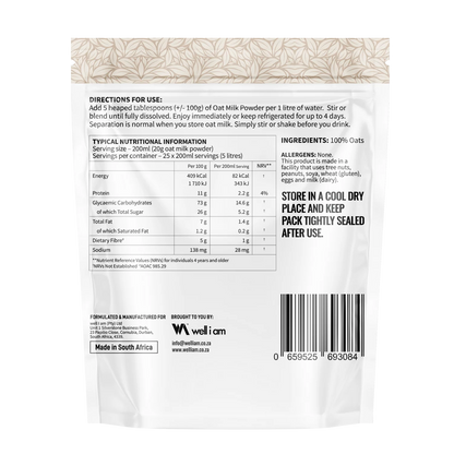 NATURE'S NUTRITION - Oat Milk Powder - 500g | One Life Health