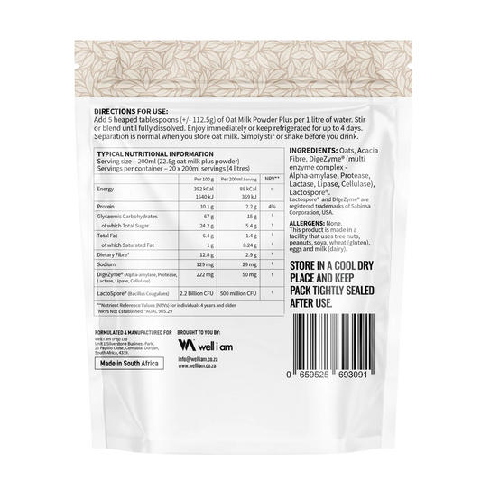 NATURE'S NUTRITION - Oat Milk Powder Plus - 450g | One Life Health