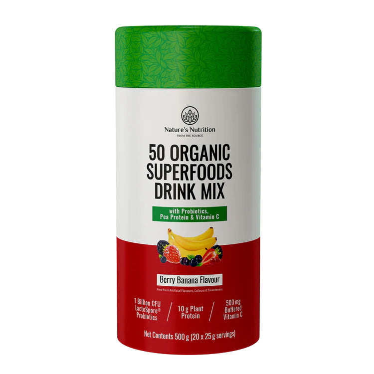 NATURE'S NUTRITION - Berry Banana Superfoods Drink Mix 500g | One Life Health
