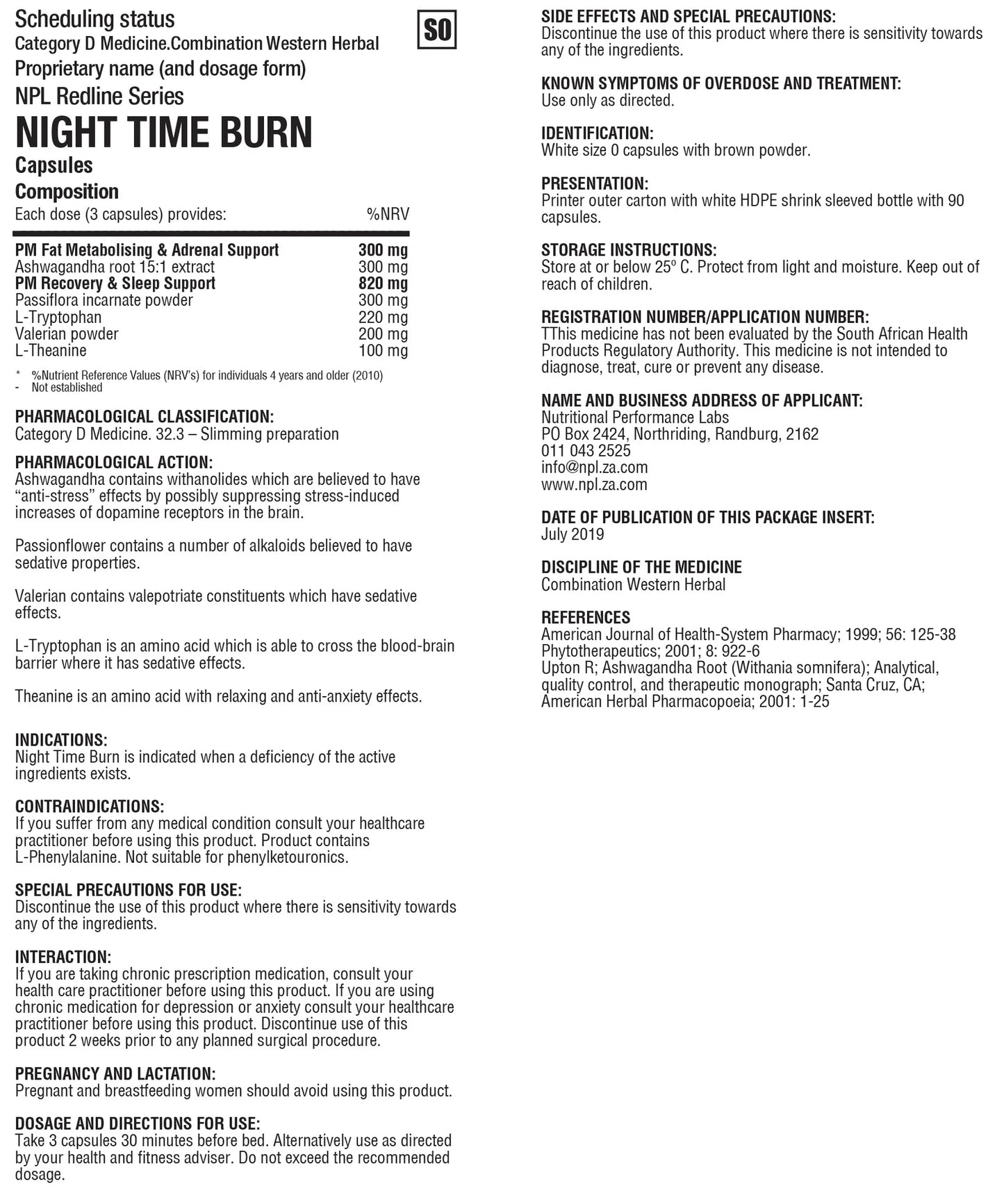 NPL - Night Time Burn - 90 Capsules | One Life Health