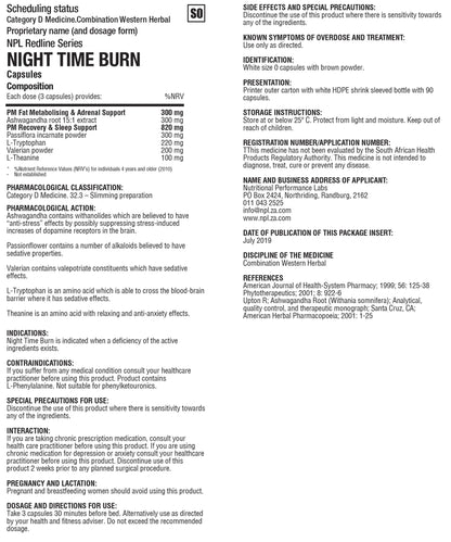 NPL - Night Time Burn - 90 Capsules | One Life Health