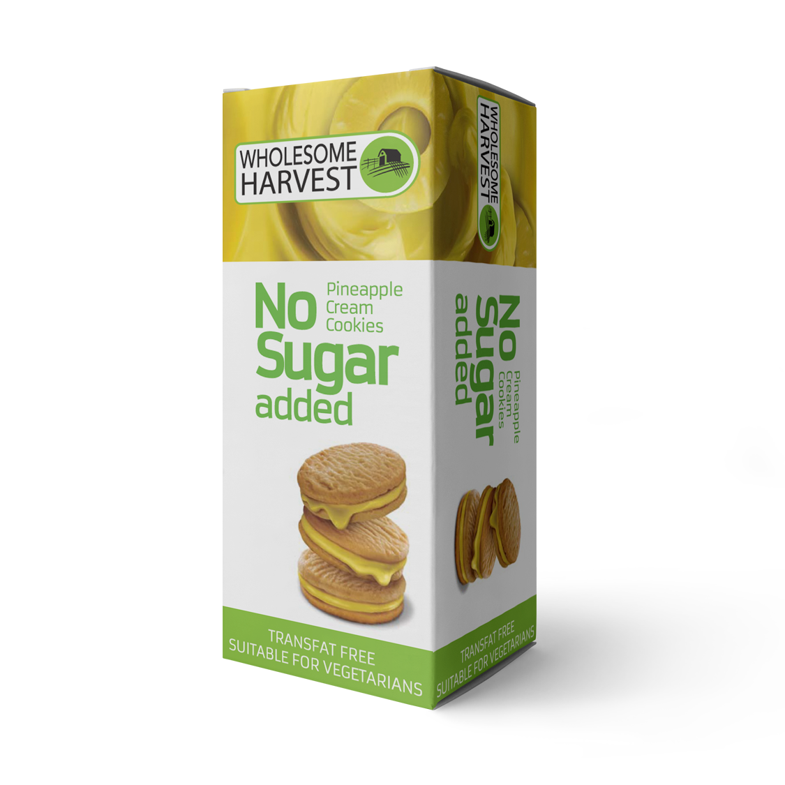 WHOLESOME HARVEST - Pineapple Cream Cookies No Sugar Added - 75g | One Life Health
