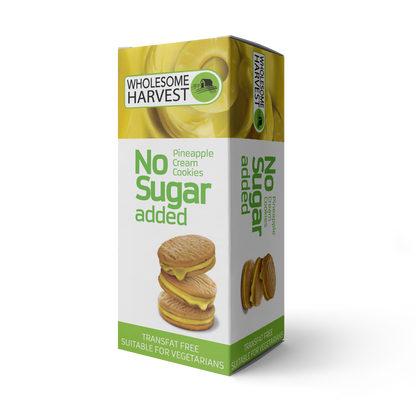 WHOLESOME HARVEST - Pineapple Cream Cookies No Sugar Added - 75g | One Life Health