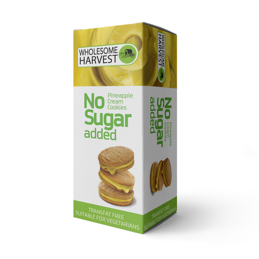 WHOLESOME HARVEST - Pineapple Cream Cookies No Sugar Added - 75g | One Life Health