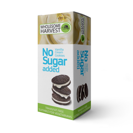 WHOLESOME HARVEST - Vanilla Cream Cookies No Sugar Added - 75g | One Life Health