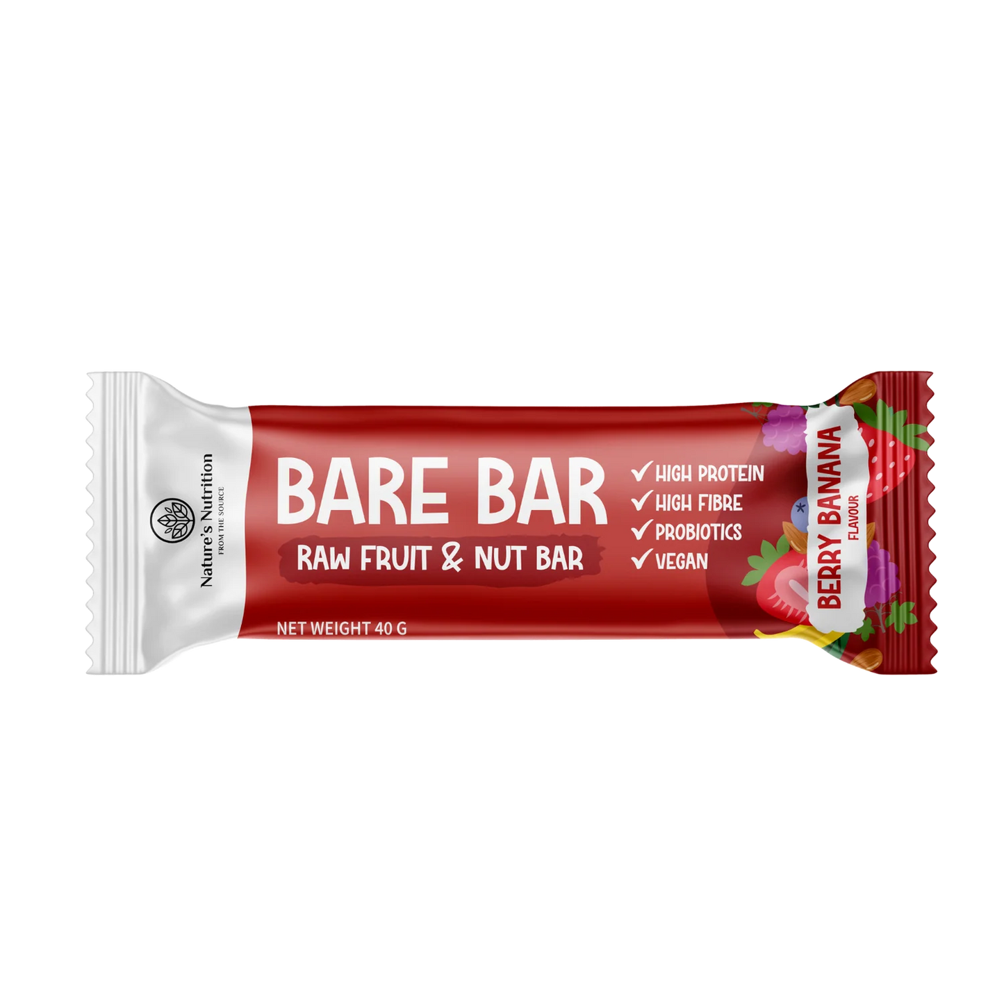 NATURE'S NUTRITION - Bare Bar Berry Banana - 40g | One Life Health