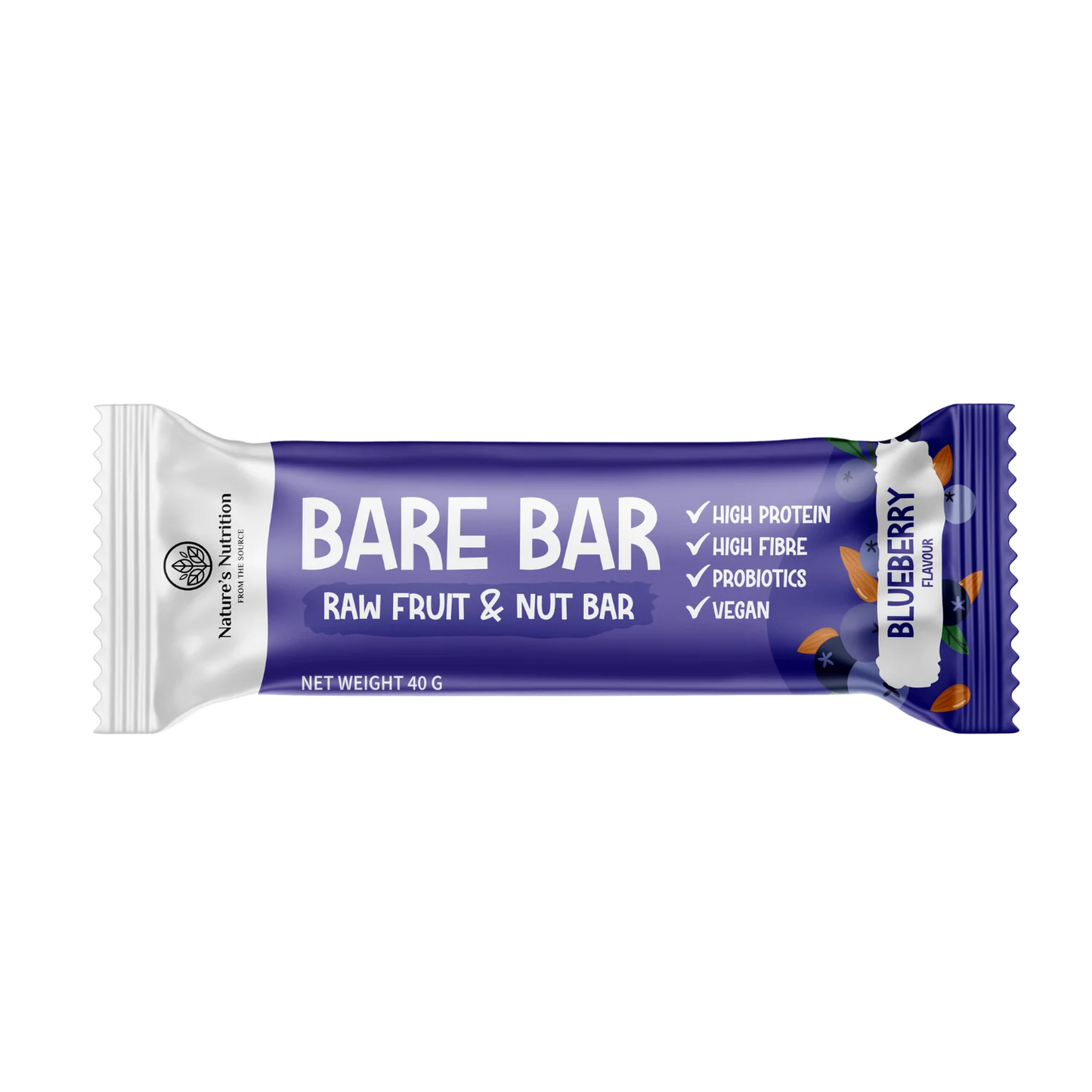 NATURE'S NUTRITION - Bare Bar Blueberry - 40g | One Life Health