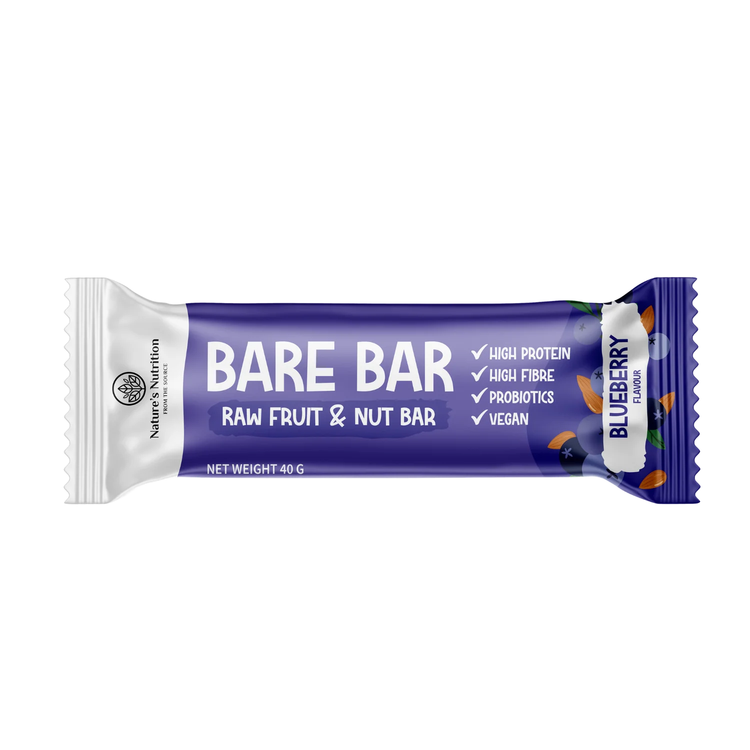 NATURE'S NUTRITION - Bare Bar Blueberry - 40g | One Life Health