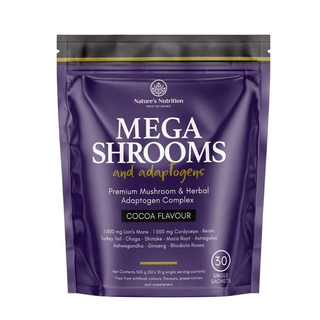 NATURE'S NUTRITION - Mega Shrooms and Adaptogens - 300g (30×10g Sachets) | One Life Health