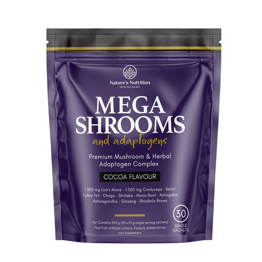 NATURE'S NUTRITION - Mega Shrooms and Adaptogens - 300g (30×10g Sachets) | One Life Health
