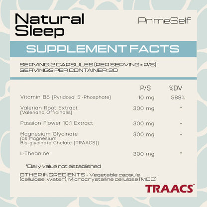 PRIMESELF - Natural Sleep - 60 Veg Capsules | One Life Health