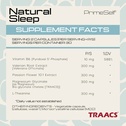 PRIMESELF - Natural Sleep - 60 Veg Capsules | One Life Health