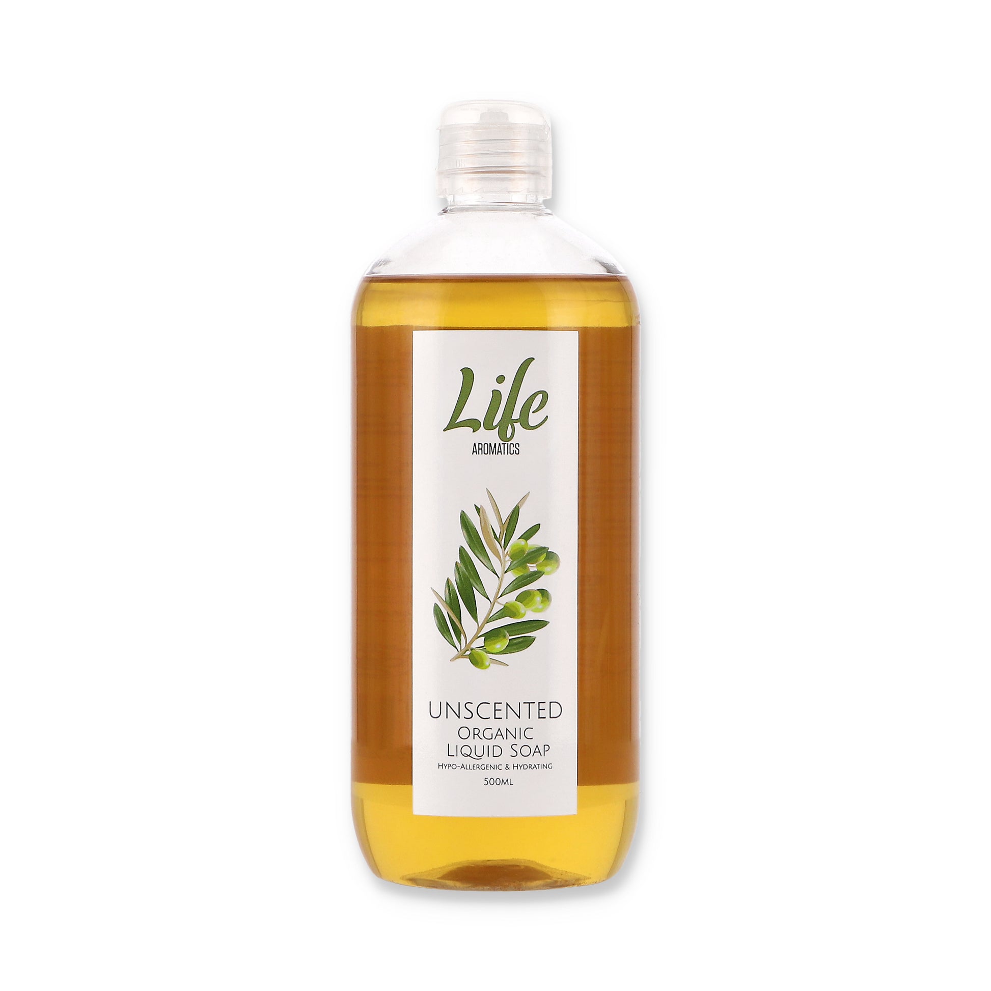 LIFE AROMATICS - Unscented Organic Liquid Castile Soap - 500ml | One Life Health