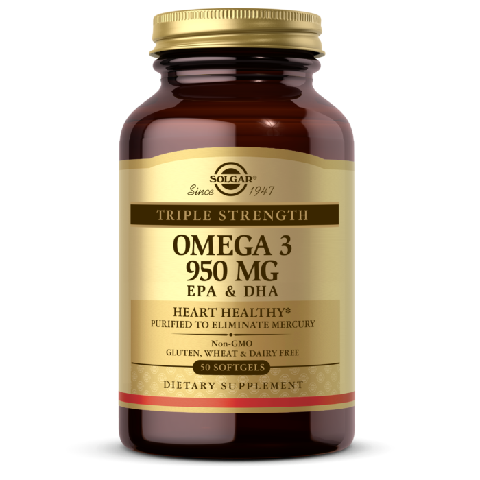 SOLGAR - Triple Strength Omega-3 950 mg – 50 Softgels | One Life Health