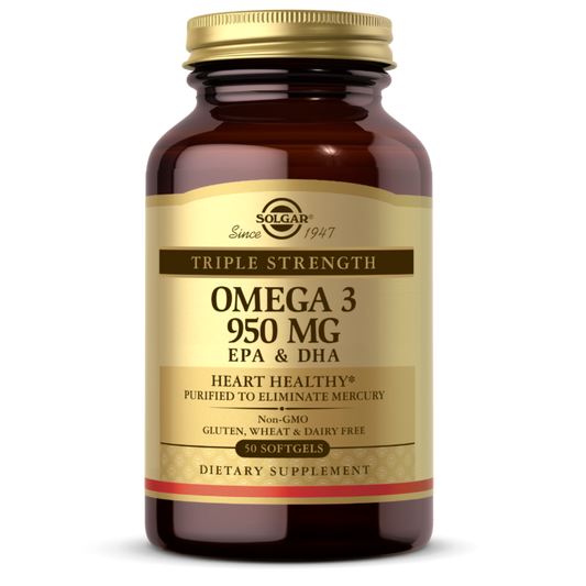 SOLGAR - Triple Strength Omega-3 950 mg – 50 Softgels | One Life Health