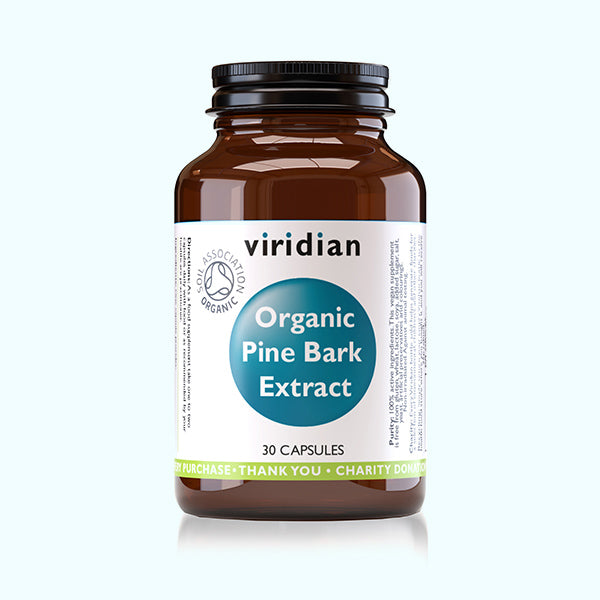 VIRIDIAN - Organic Pine Bark Extract 100mg - 30 Veg Capsules | One Life Health