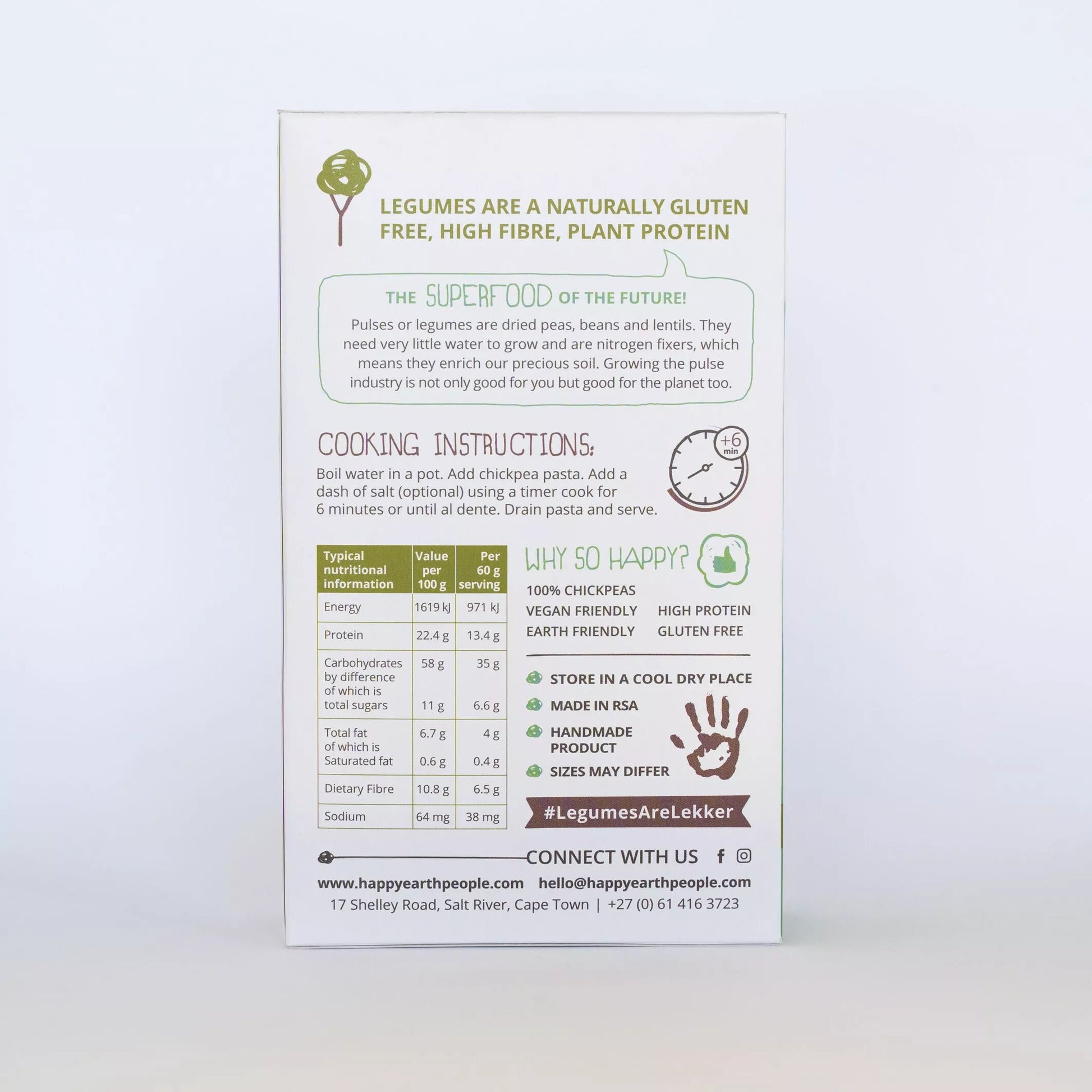HAPPY EARTH PEOPLE - Chickpea Fusilli pasta – 250g | One Life Health