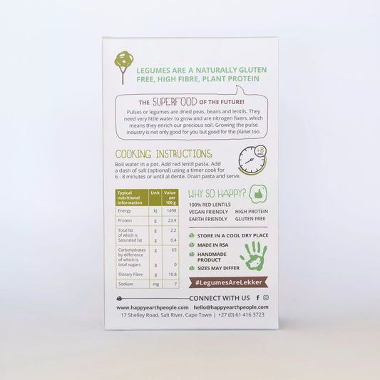 HAPPY EARTH PEOPLE - Red lentil Fusilli Pasta – 250g | One Life Health