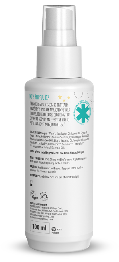 PURE BEGINNINGS - Insect Repellent with Lippishield - 100ml Spray | One Life Health