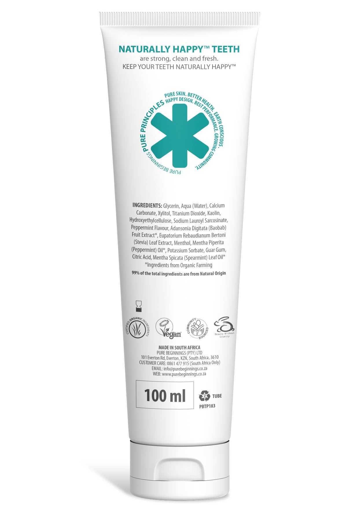 PURE BEGINNINGS - Fresh Mint with Xylitol Toothpaste - 100ml | One Life Health
