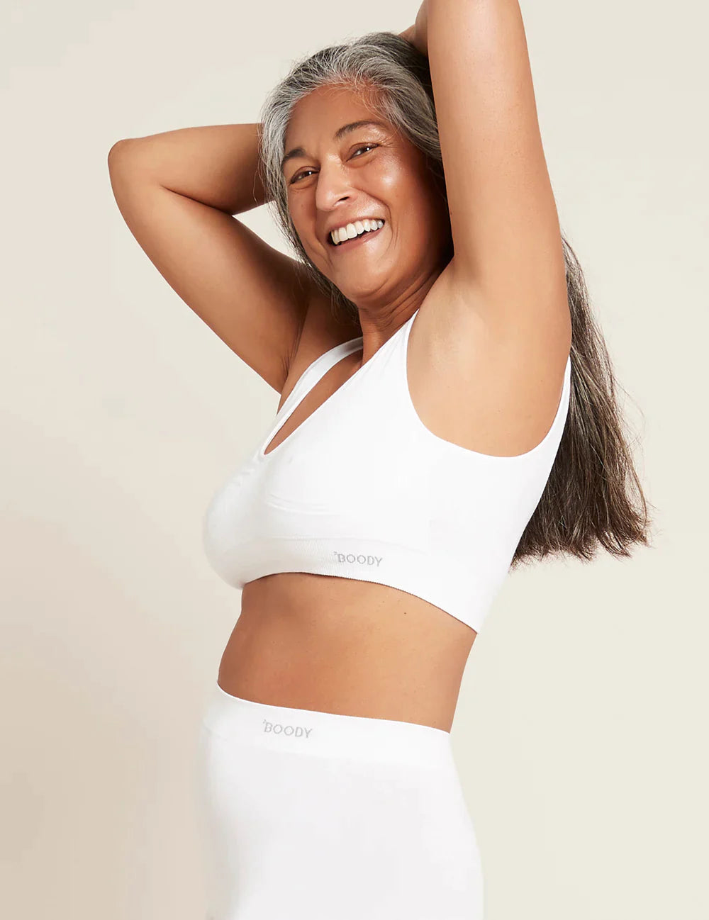 BOODY - Ladies White Padded Shaper Crop Bra - M | One Life Health