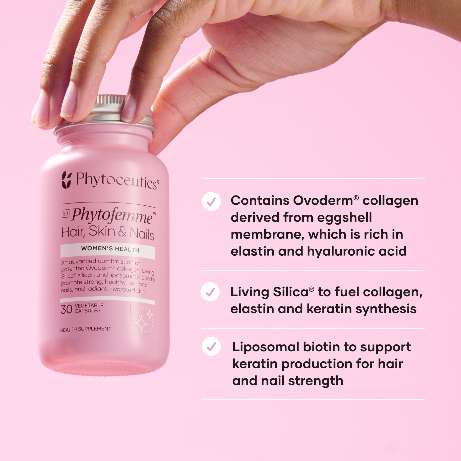 PHYTOCEUTICS - Phytofemme™ Hair, Skin & Nails - 30 Veg Capsules | One Life Health