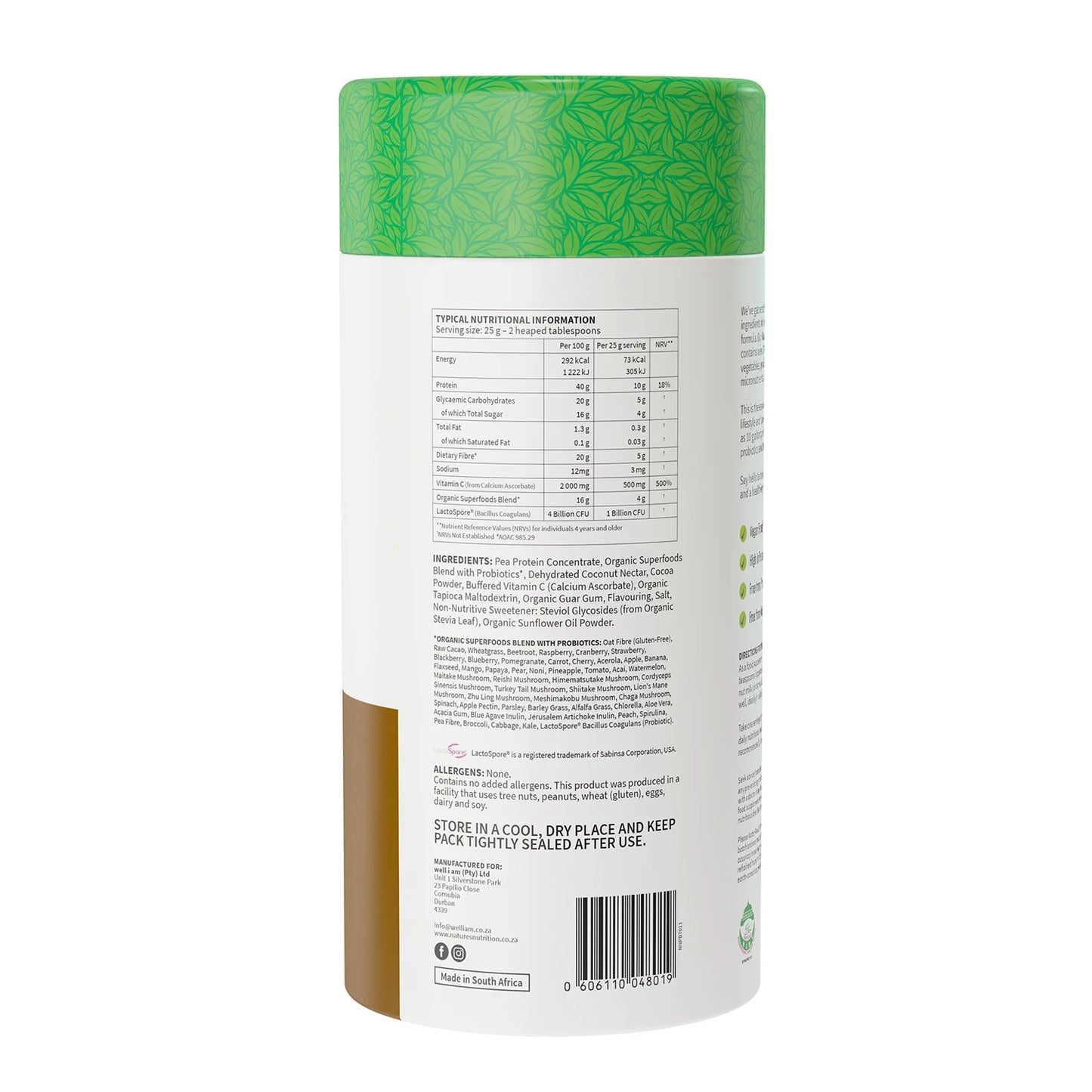 NATURE'S NUTRITION - Raw Chocolate Superfoods Drink Mix 500g | One Life Health