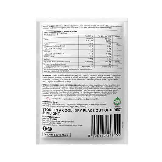 NATURE'S NUTRITION - Raw Vanilla Superfoods Drink Mix Sachets - 25g | One Life Health