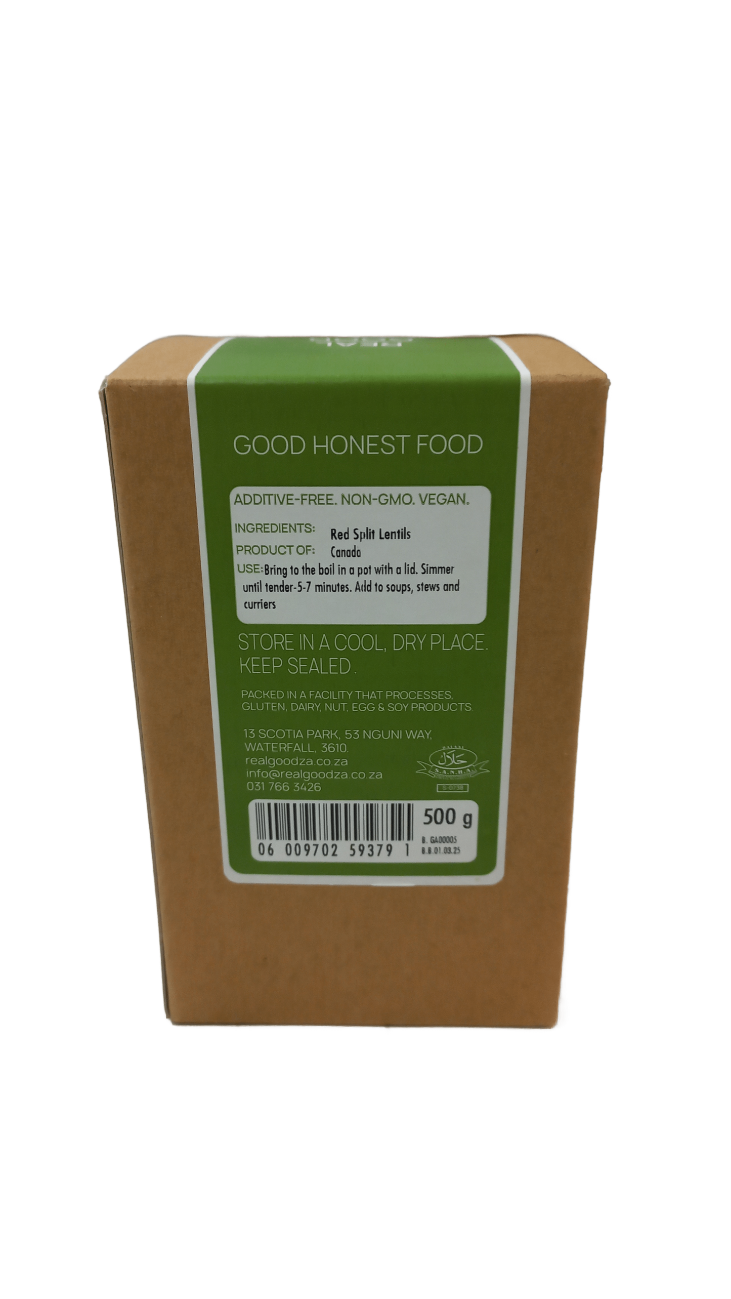 REAL GOOD - Red Split Lentils - 500g | One Life Health
