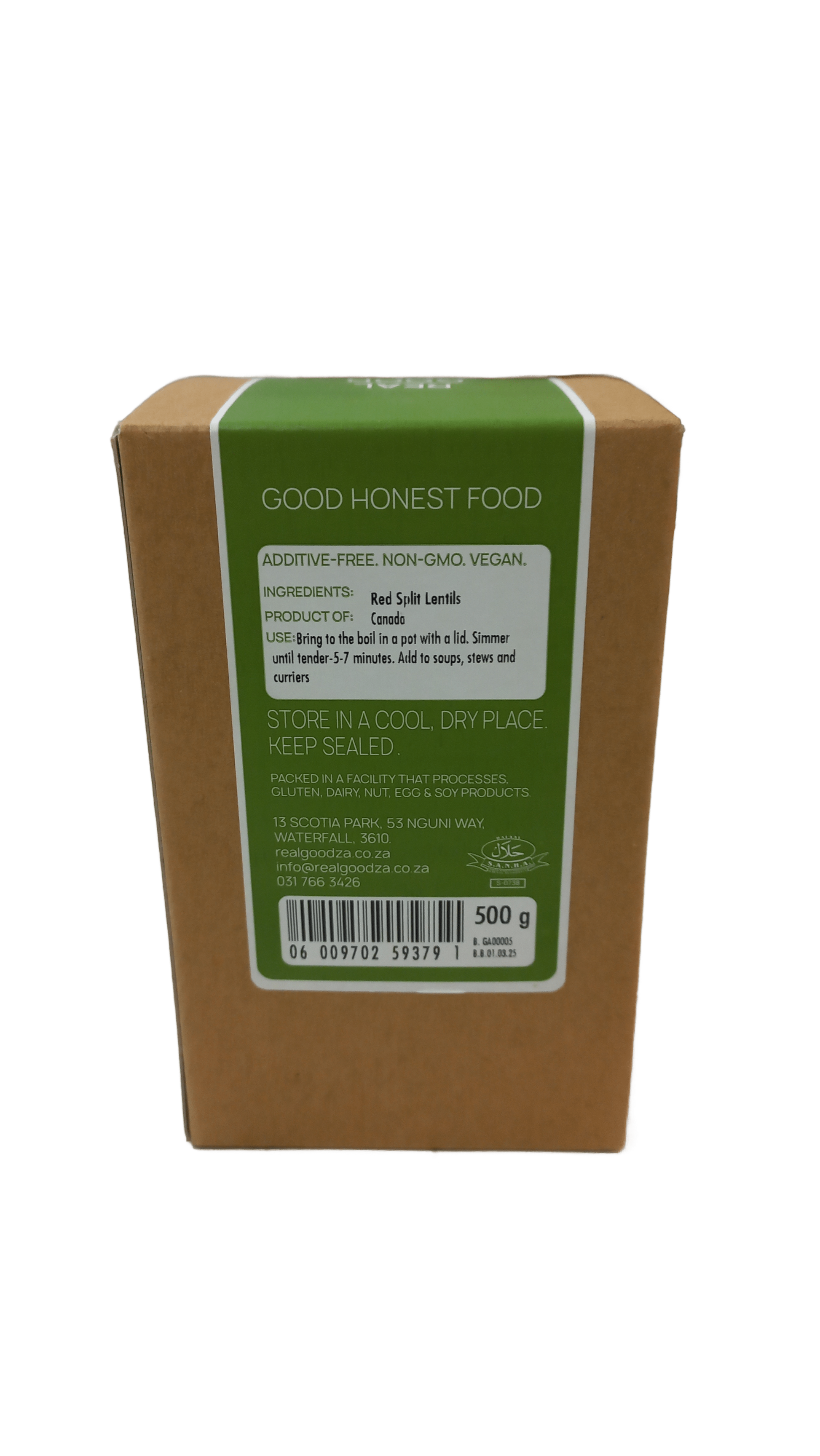 REAL GOOD - Red Split Lentils - 500g | One Life Health