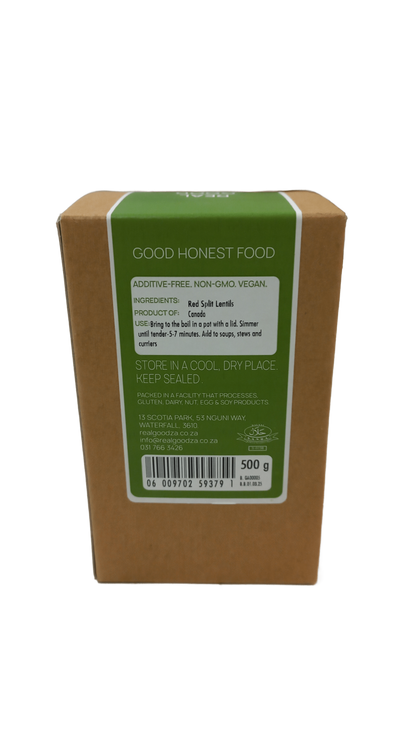 REAL GOOD - Red Split Lentils - 500g | One Life Health