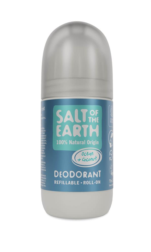 SALT OF THE EARTH - Natural Deodorant Roll-on Ocean & Coconut - 75ml Refillable | One Life Health