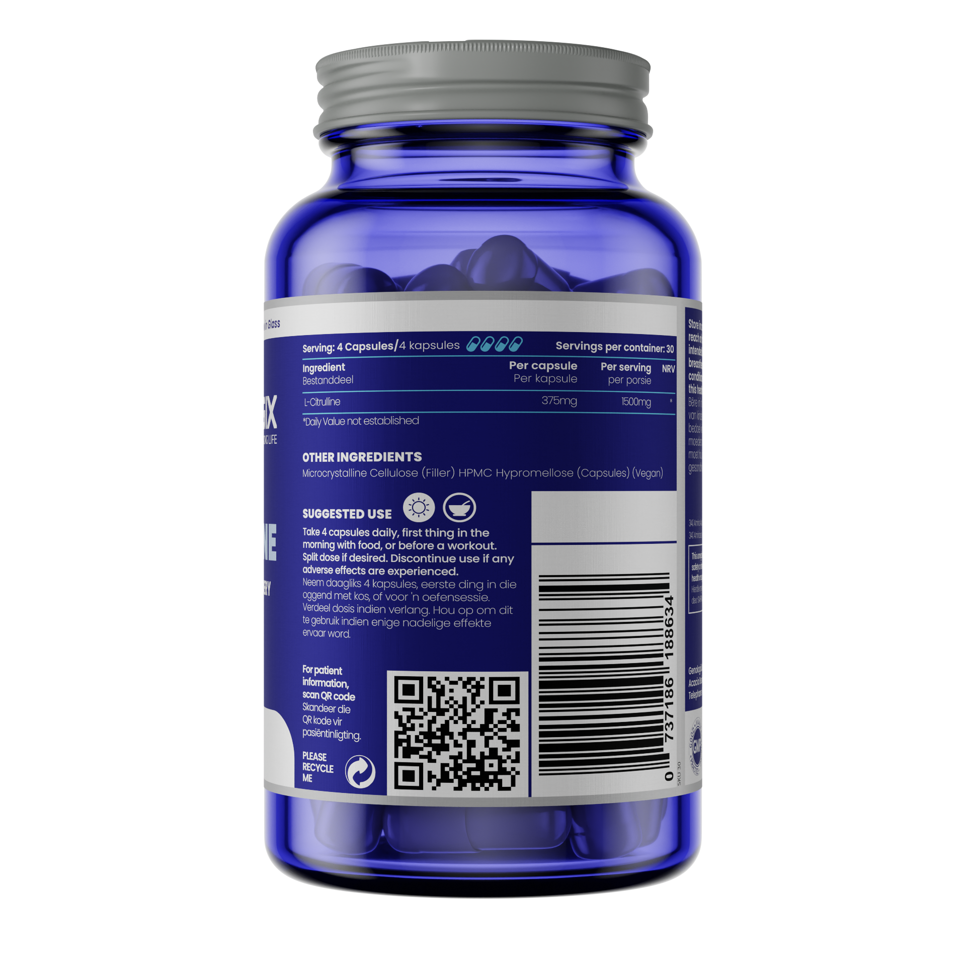 GENOLOGIX - L-Citrulline 1500 mg - 120 Veg Capsules | One Life Health