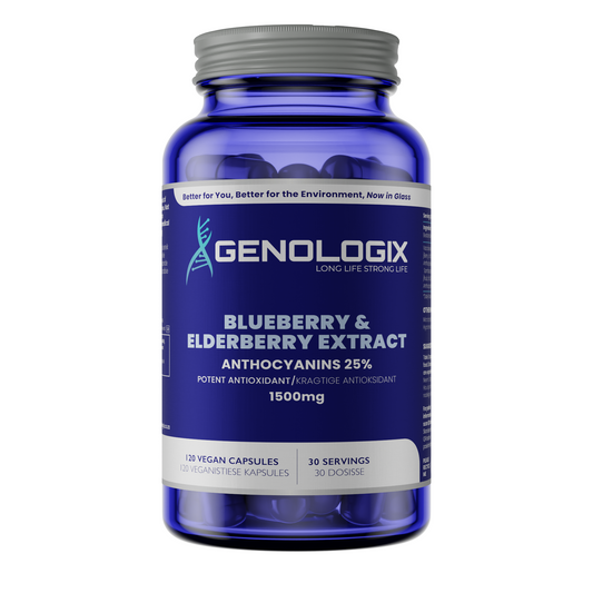 GENOLOGIX - Blueberry + Elderberry Extract 1500mg - 120 Veg Capsules | One Life Health