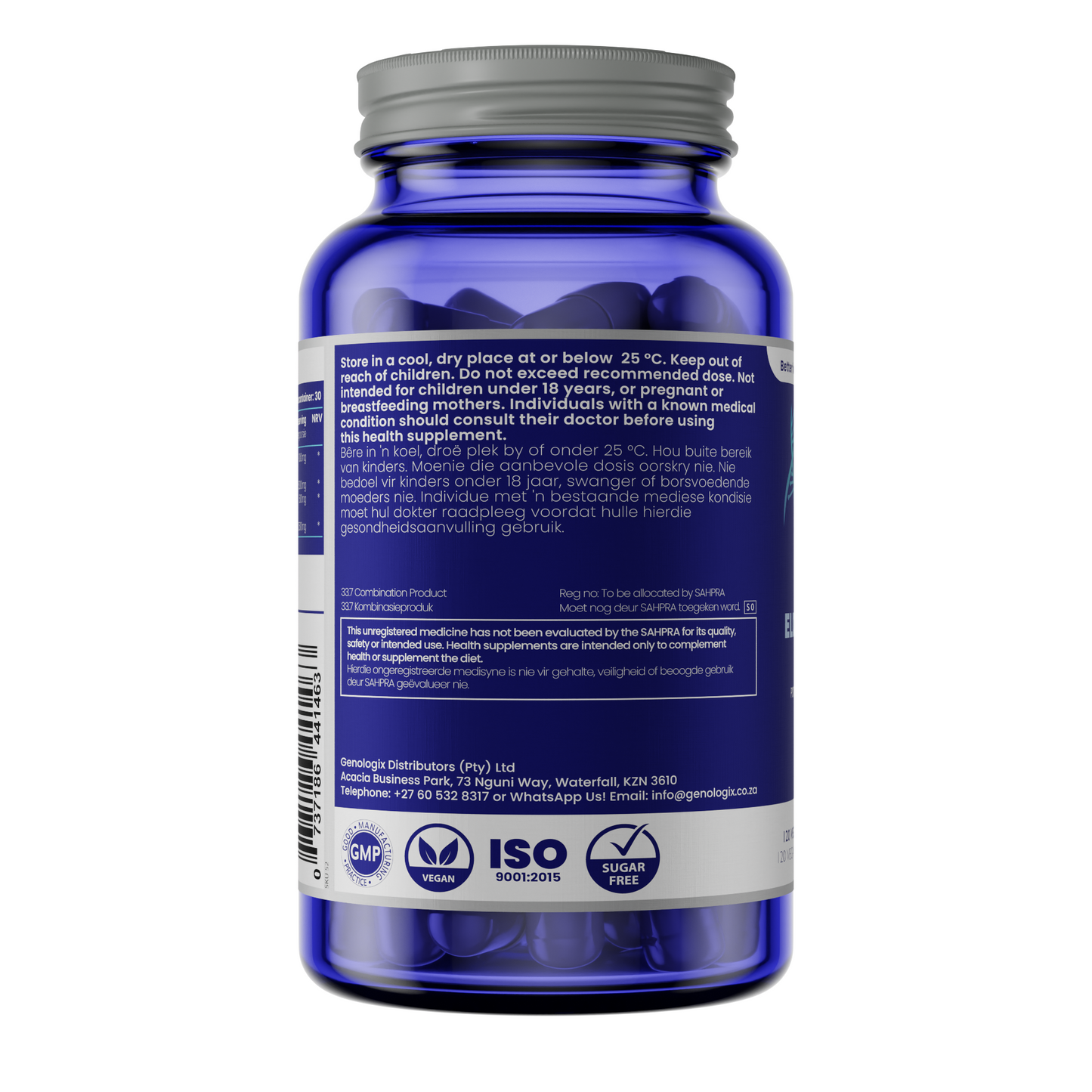 GENOLOGIX - Blueberry + Elderberry Extract 1500mg - 120 Veg Capsules | One Life Health