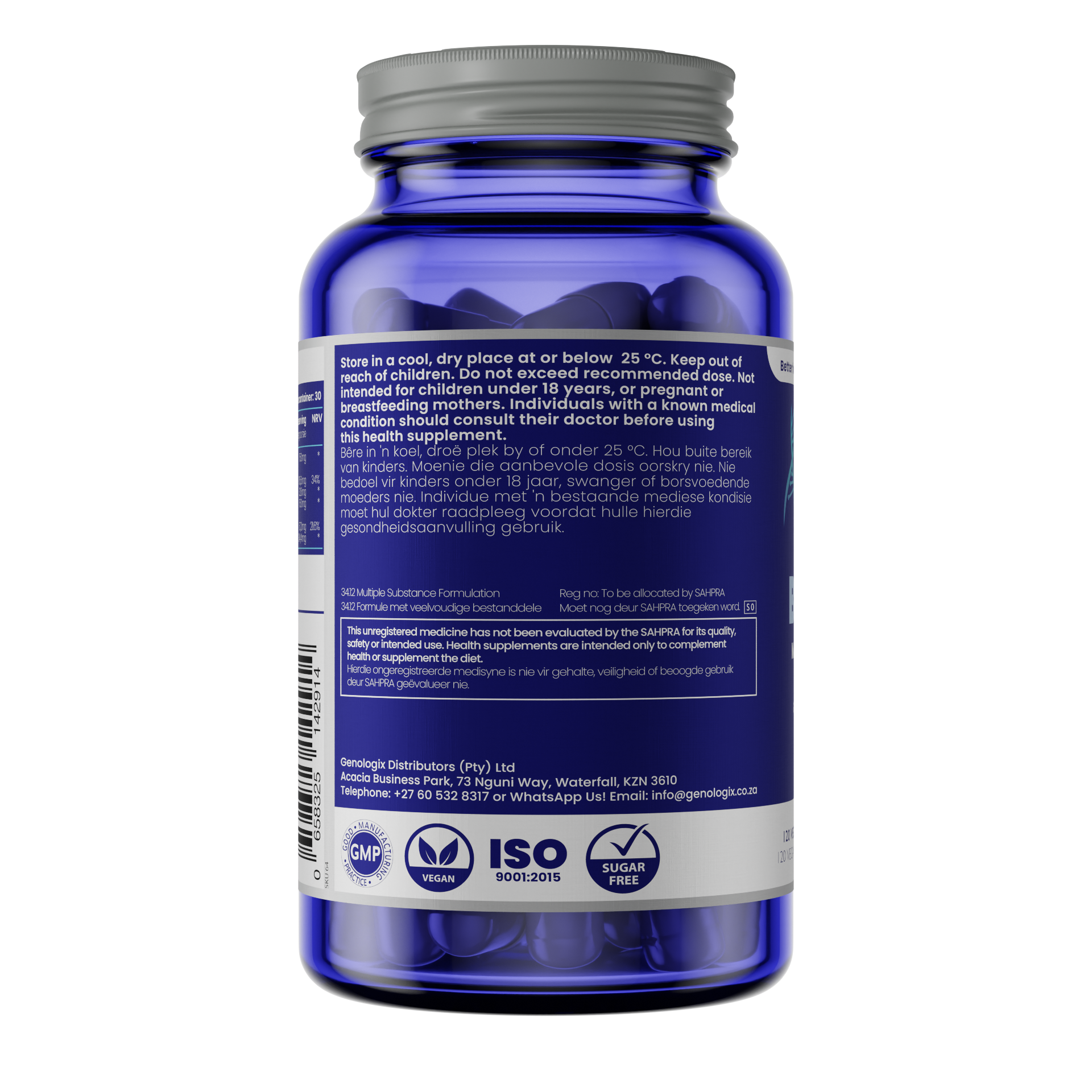GENOLOGIX - BodyMag Magnesium Glycinate & Taurate 1500 mg - 120 Veg Capsules | One Life Health