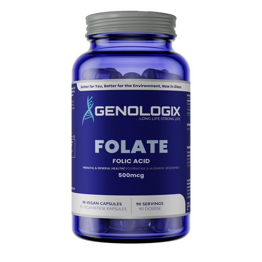 GENOLOGIX - Folate 500 mcg - 90 Veg Capsules | One Life Health