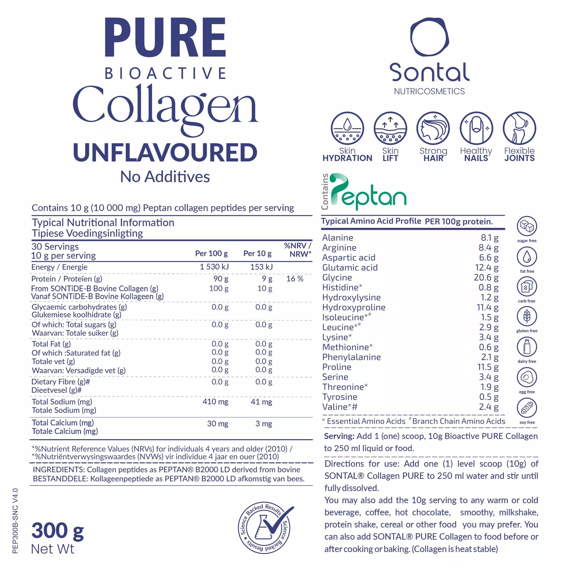 SONTAL - Peptan Collagen Pure 300g | One Life Health