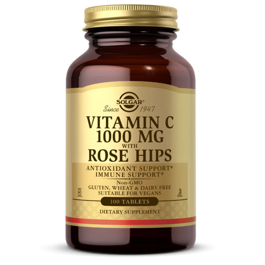SOLGAR - Vitamin C 1000 mg with Rose Hips - 100 Tablets | One Life Health