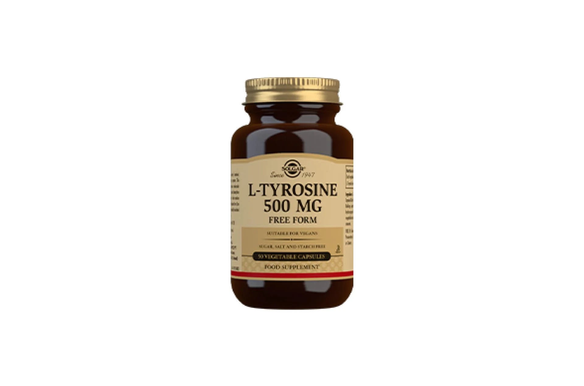 SOLGAR - L-Tyrosine 500mg - 50 Vegetable Capsules | One Life Health