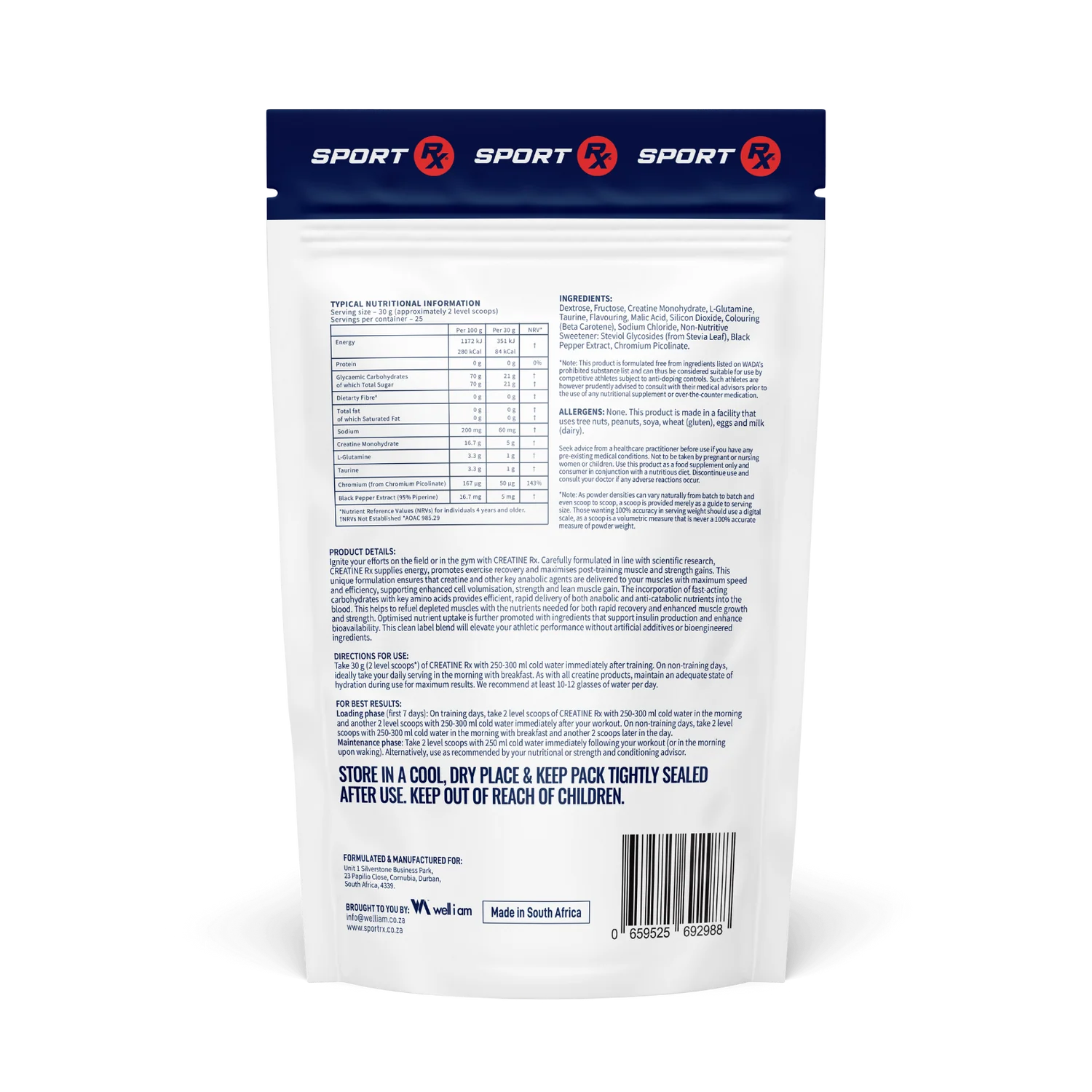 SPORT RX - Creatine Rx Mango & Orange - 750g | One Life Health