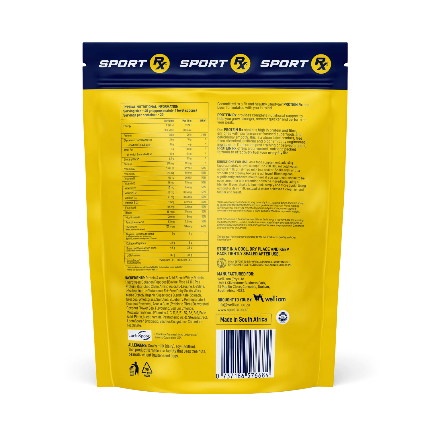 SPORT RX - Protein Rx | Vanilla Caramel 800g | One Life Health