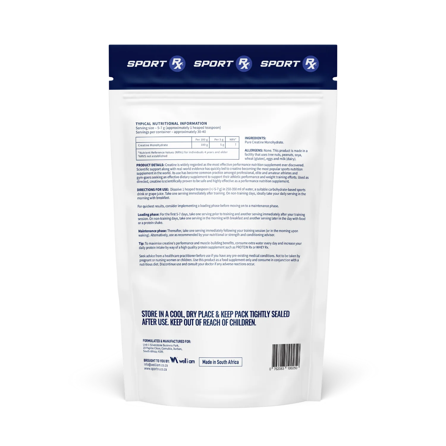 SPORT RX - 100% Pure Creatine Monohydrate - 200g | One Life Health