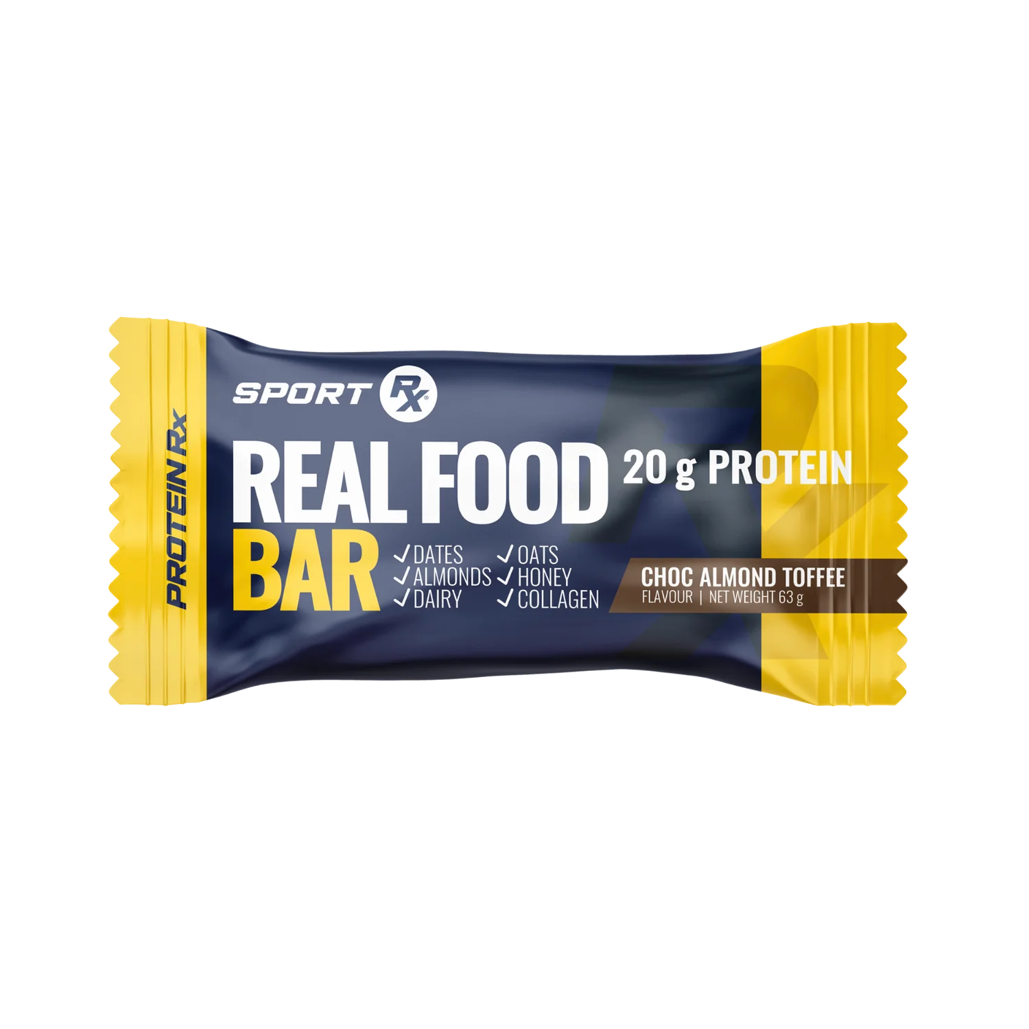 SPORT RX - Real Food Bar Choc Almond Toffee - 63g | One Life Health