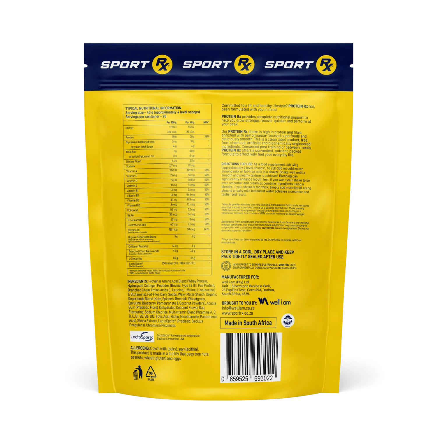 SPORT RX - PROTEIN Rx White Chocolate & Peanut Butter - 800g | One Life Health