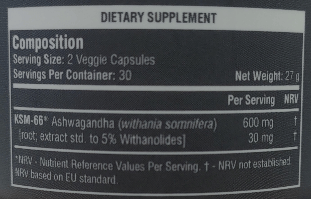 SSA Nutrition - Ashwagandha KSM-66 - 60 Veg Capsules | One Life Health