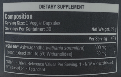 SSA Nutrition - Ashwagandha KSM-66 - 60 Veg Capsules | One Life Health