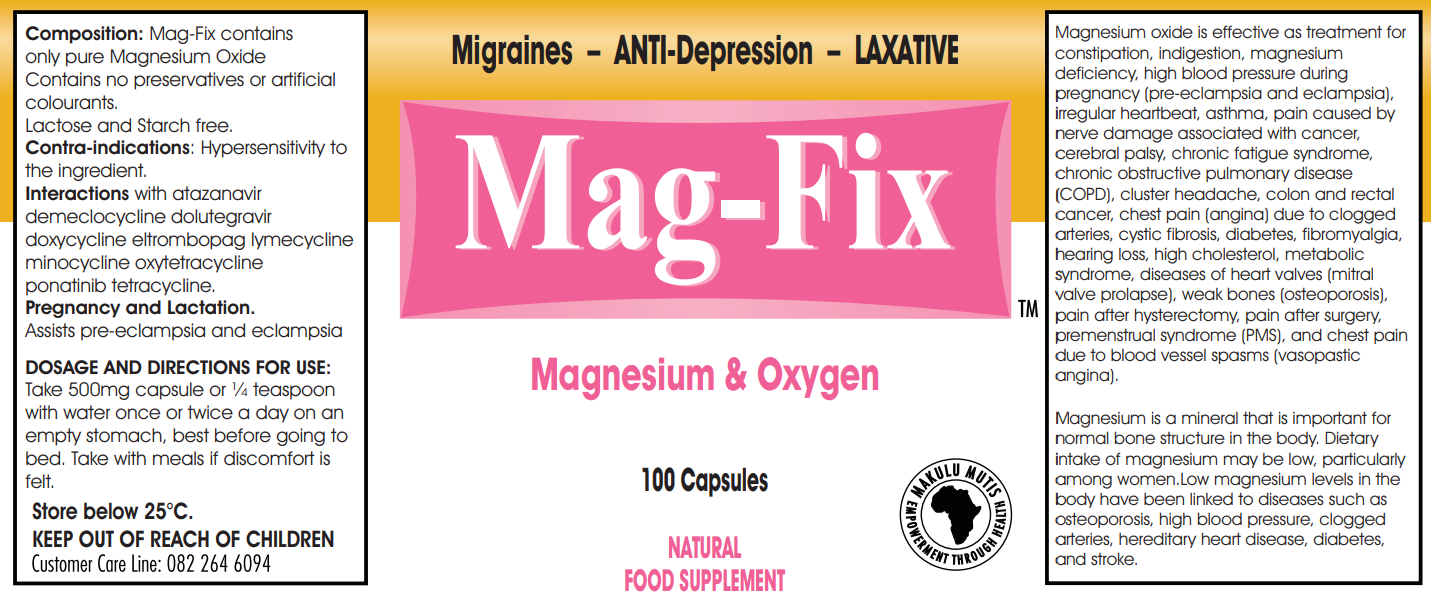 MAKULU MUTIS - Mag Fix - 100 Capsules | One Life Health