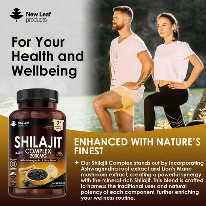NEW LEAF - Shilajit 3 in 1 Complex - 120 Capsules