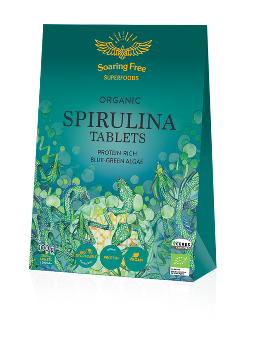 SOARING FREE SUPERFOODS - Spirulina Tablets, Organic  100g | One Life Health